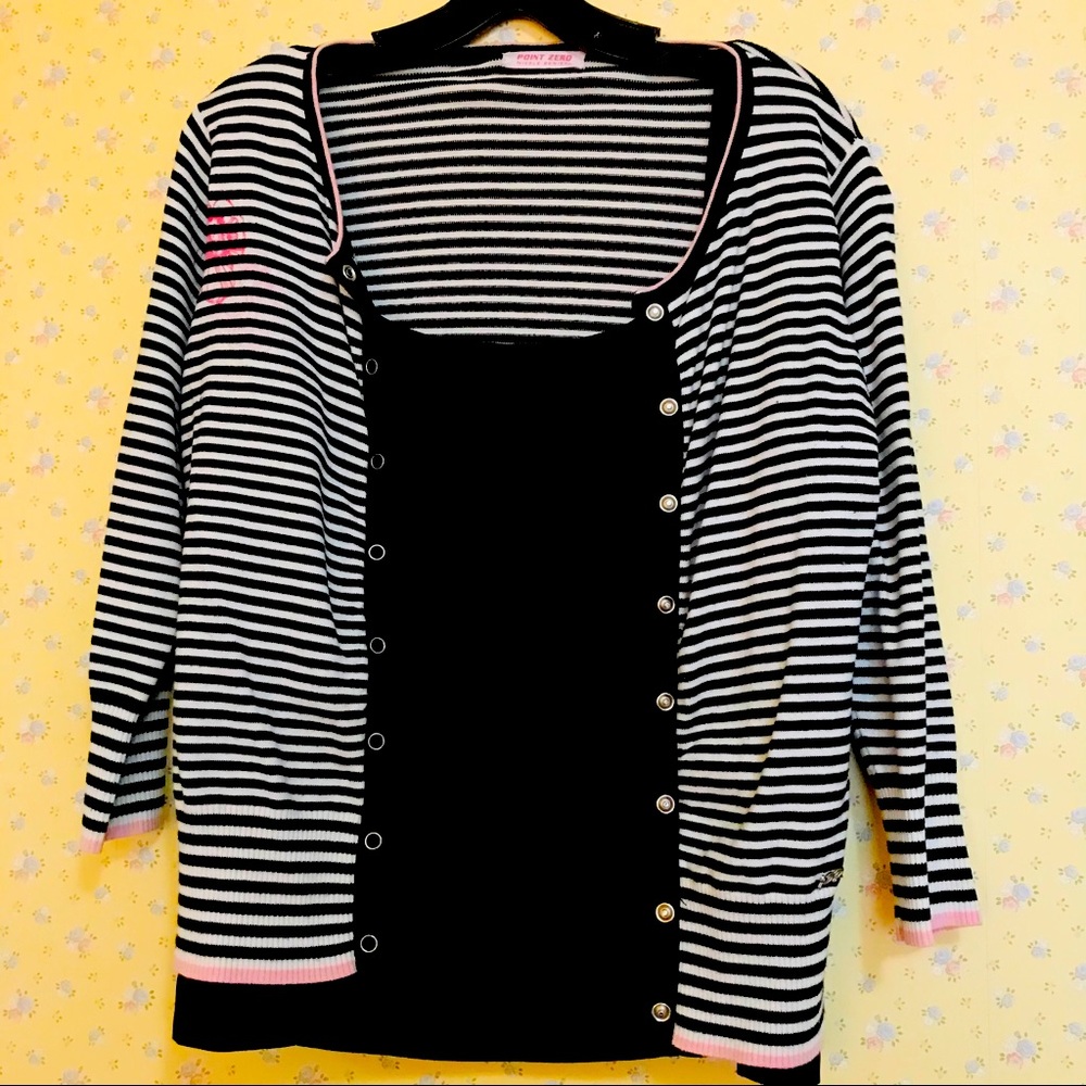 Point Zero Striped Cardigan Size S